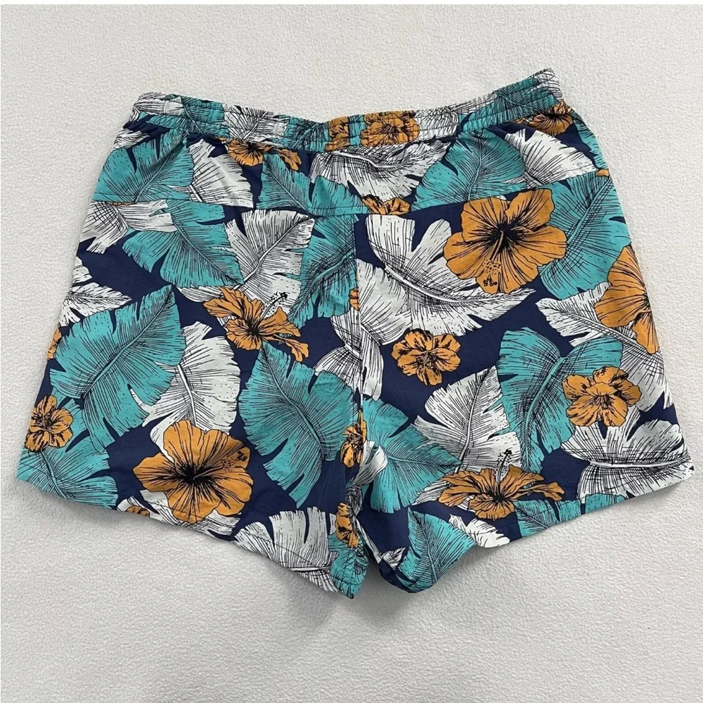 Patagonia Best Fronds Channel Blue Hibiscus Print Baggies Short 5